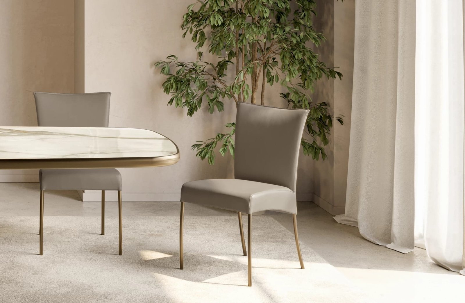 Alessia With Metal Legs Dining Chair By Eforma - Image 3