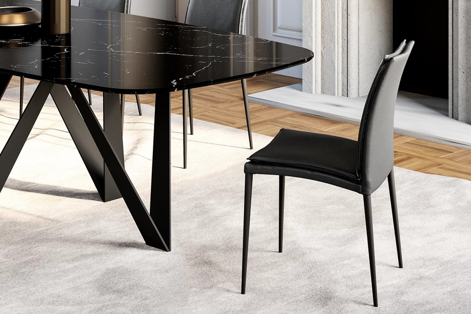 Asia Soft With Metal Legs Dining Chair By Eforma - Image 2