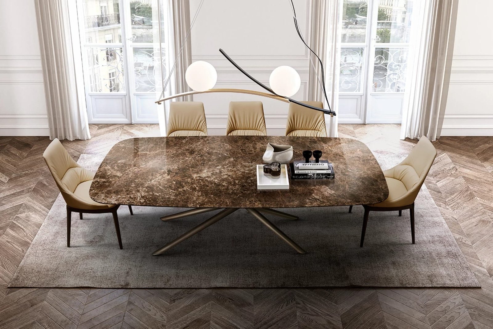Baly With A Marble Top Dining Table By Eforma - Image 2