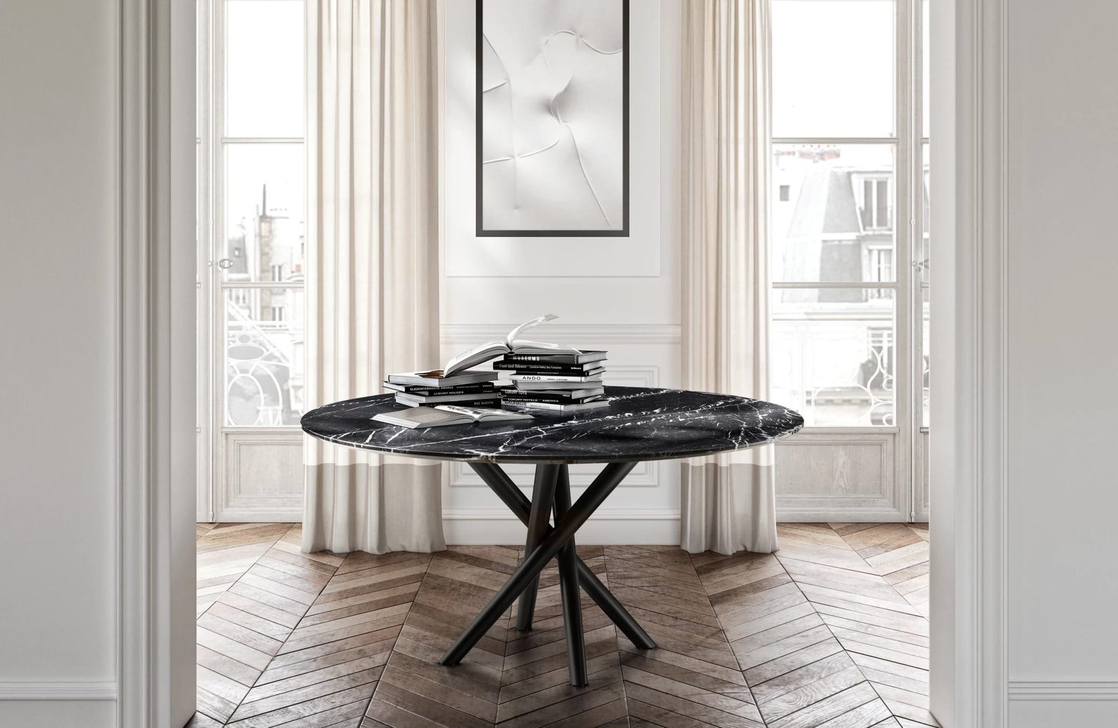 Baly With A Marble Top Dining Table By Eforma - Image 3