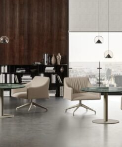 Cilindro Bistro With Marble Top Coffee Table By Eforma