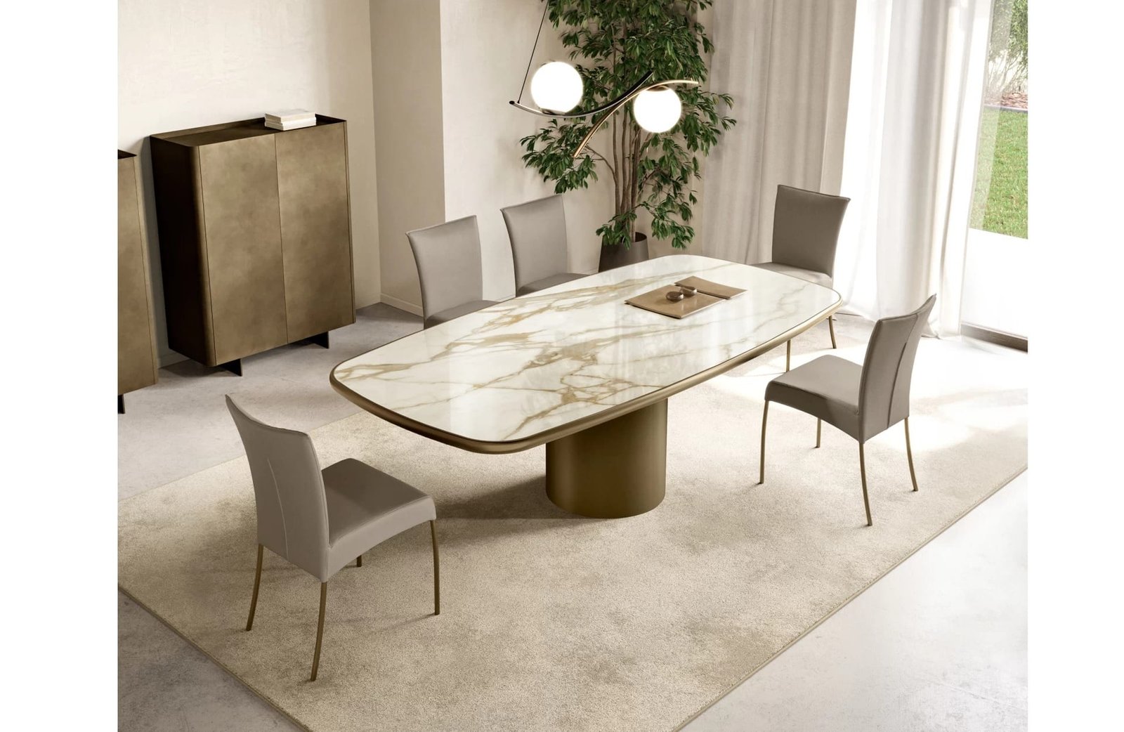 Cilindro With Ceramic Top Dining Table By Eforma - Image 2
