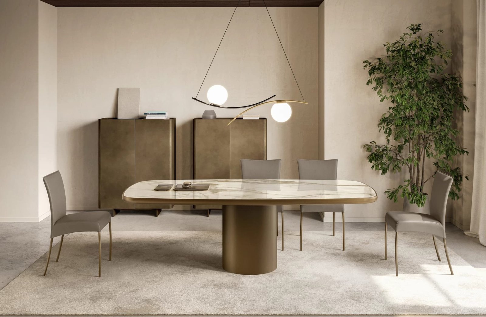Cilindro With King Ceramic Top Dining Table By Eforma - Image 3