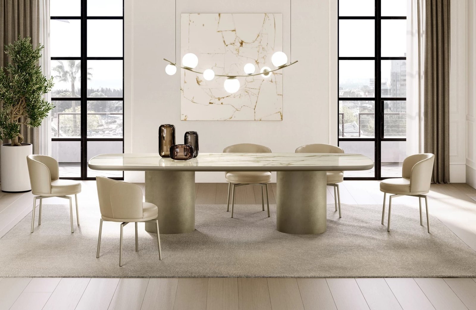 Cilindro With King Ceramic Top Dining Table By Eforma - Image 2
