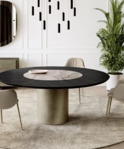 Cilindro With Wood And Ceramic Top Dining Table By Eforma