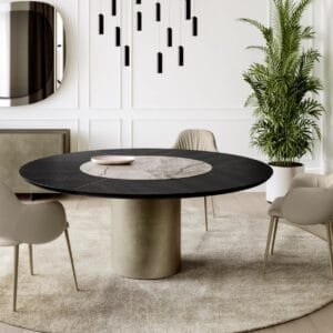 Cilindro With Wood And Ceramic Top Dining Table By Eforma 1