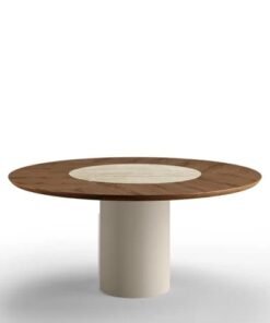 Cilindro With Wood And Ceramic Top Dining Table By Eforma