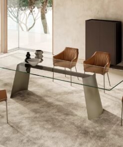 Dorian With Glass Top Dining Table By Eforma 2