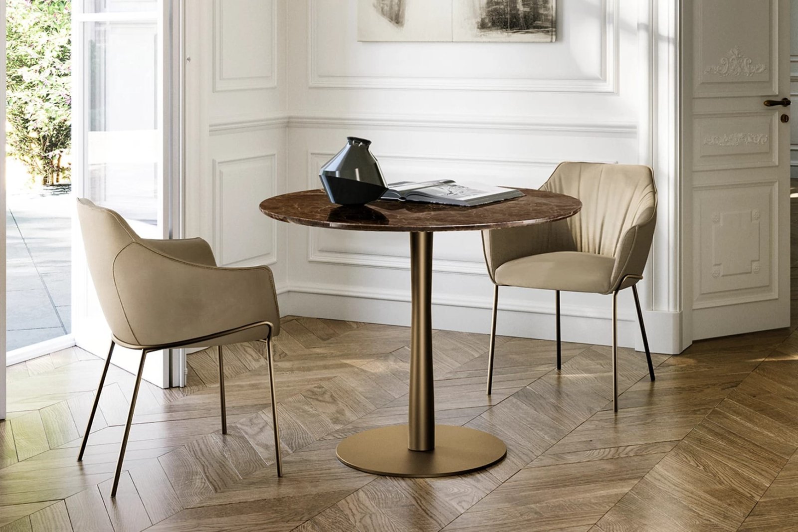 Filu Bistro With Marble Top Coffee Table By Eforma - Image 2