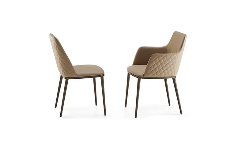 Max Diamond with Metal Base Dining Chair by Eforma