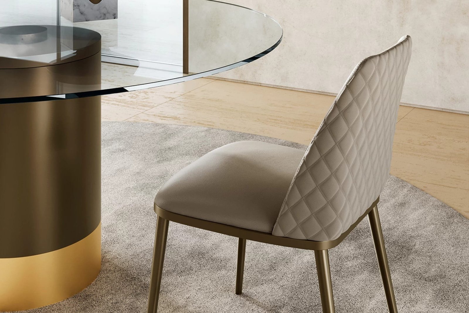 Max Diamond with Metal Base Dining Chair by Eforma - Image 2