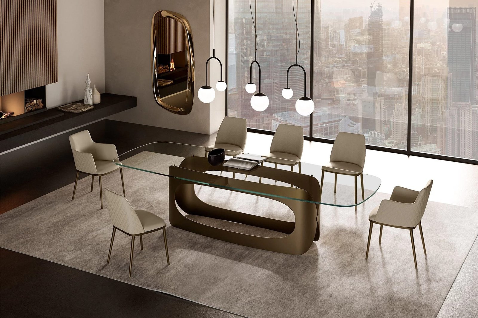Max Diamond with Metal Base Dining Chair by Eforma - Image 3