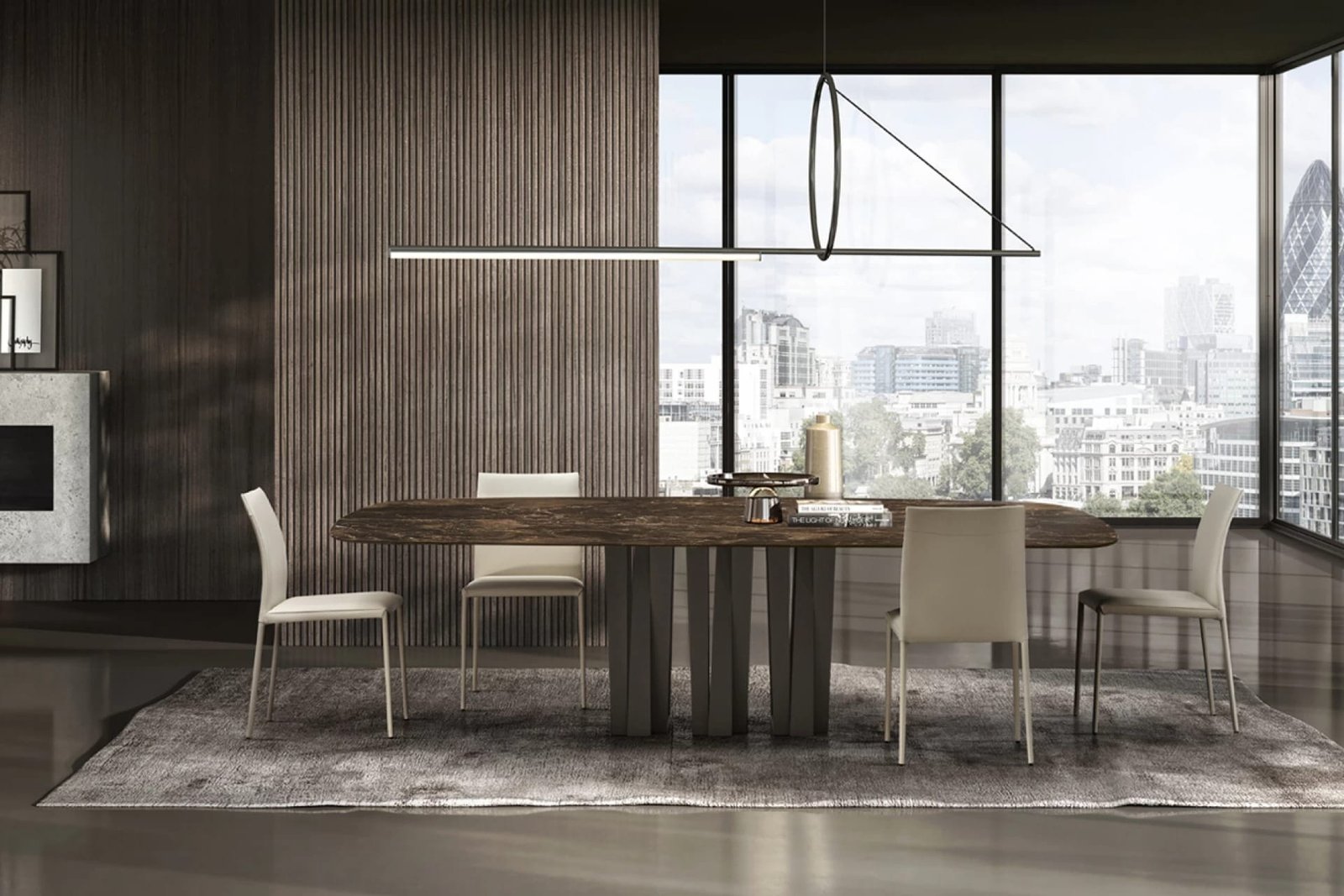 Narciso With Marble Top Dining Table By Eforma - Image 2