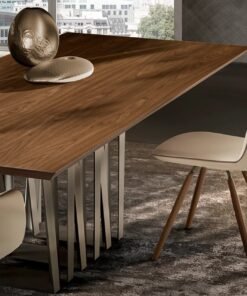 Narciso With Wooden Top Dining Table By Eforma 3