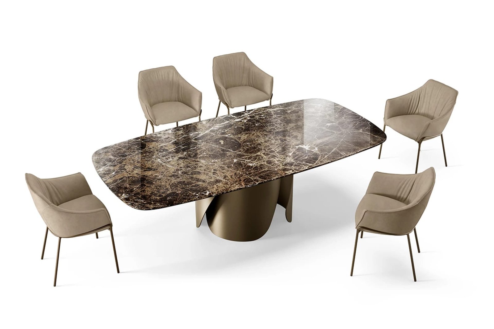 Onda With Marble Top Dining Table By Eforma - Image 3