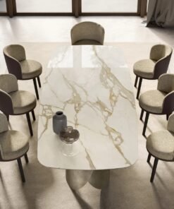 Perla With Ceramic Top Dining Table By Eforma