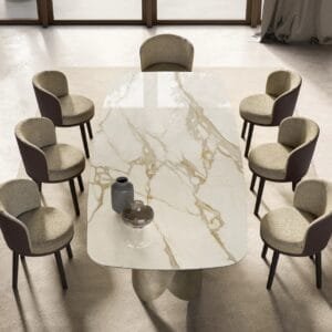 Perla With Ceramic Top Dining Table By Eforma 3