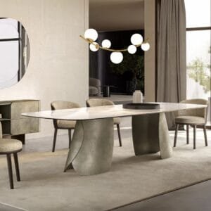 Perla With Ceramic Top Dining Table By Eforma 4