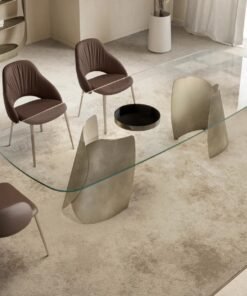 Perla With Glass Top Dining Table By Eforma