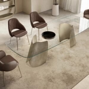 Perla With Glass Top Dining Table By Eforma 3