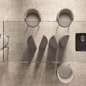 Plai With Glass Top Dining Table By Eforma 3