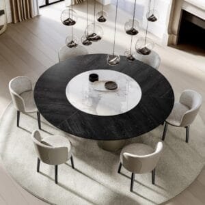 Plai With Wood And Ceramic Top Dining Table By Eforma 4