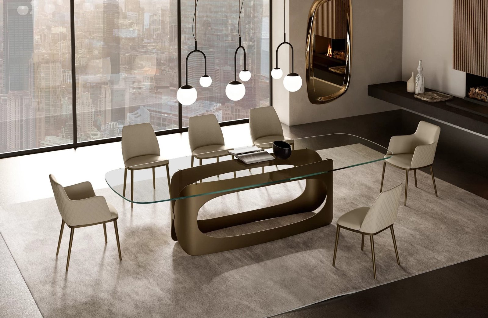 Polifemo With Glass Top Dining Table By Eforma - Image 2