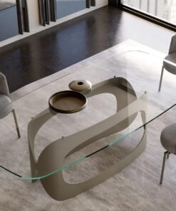 Polifemo With Glass Top Dining Table By Eforma