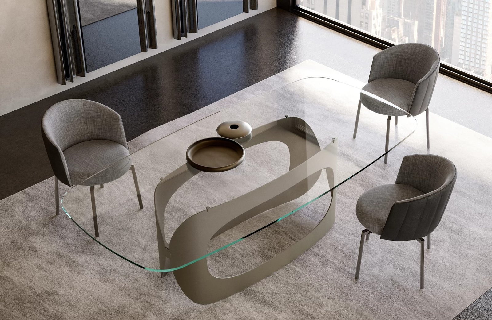 Polifemo With Glass Top Dining Table By Eforma - Image 3