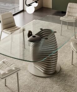 Rotolo With Glass Top Dining Table By Eforma