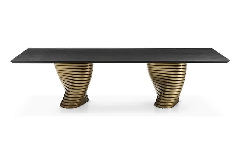 Rotolo With Wooden Top Dining Table By Eforma