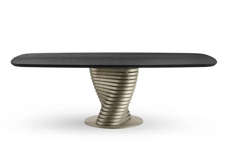 Rotolo With Wooden Top Dining Table By Eforma - Image 2