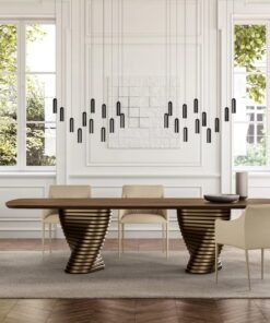 Rotolo With Wooden Top Dining Table By Eforma
