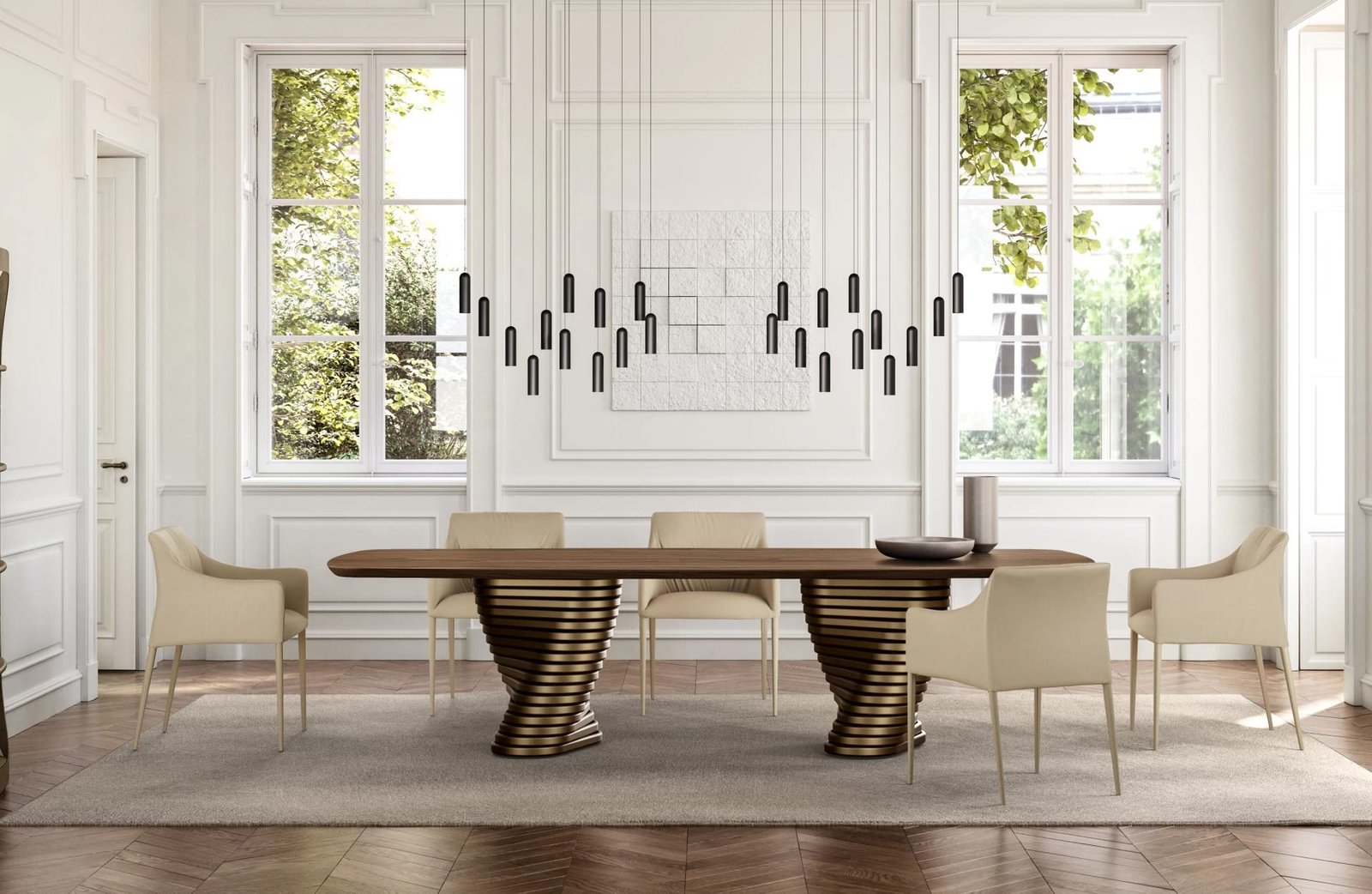 Rotolo With Wooden Top Dining Table By Eforma - Image 3