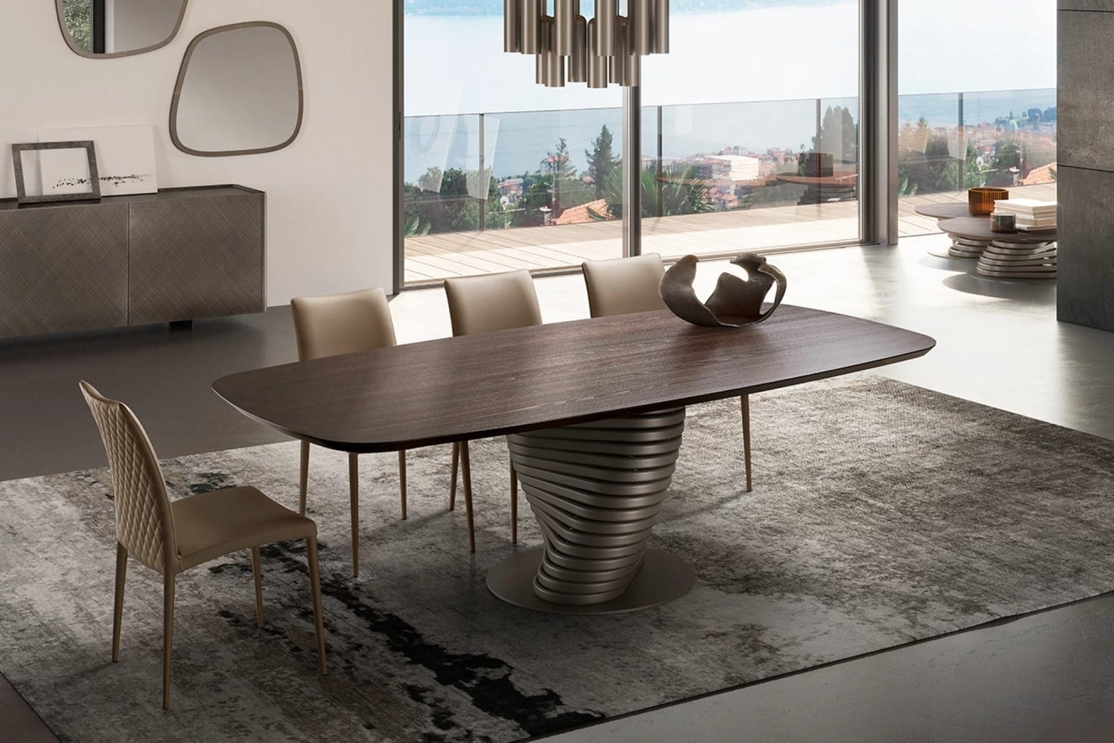 Rotolo With Wooden Top Dining Table By Eforma - Image 4