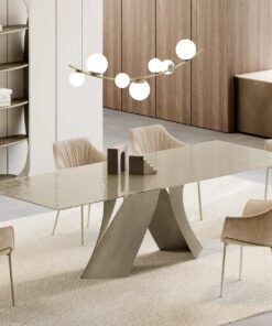 Twist Extendable With Glass Top Dining Table By Eforma
