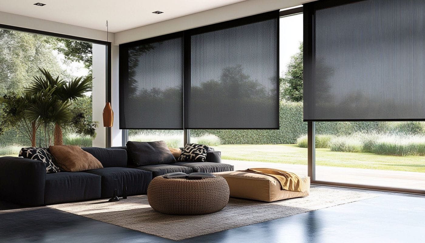 modern curtains blinds black