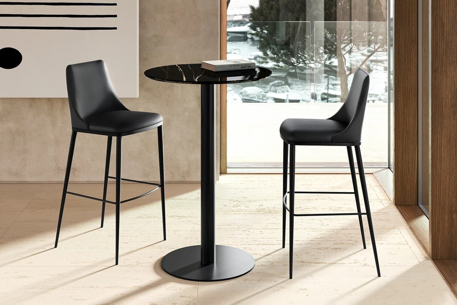 Max Diamond with Metal Base Bar Stool by Eforma - Image 2