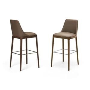 Max Diamond with Wooden Base Bar Stool by Eforma
