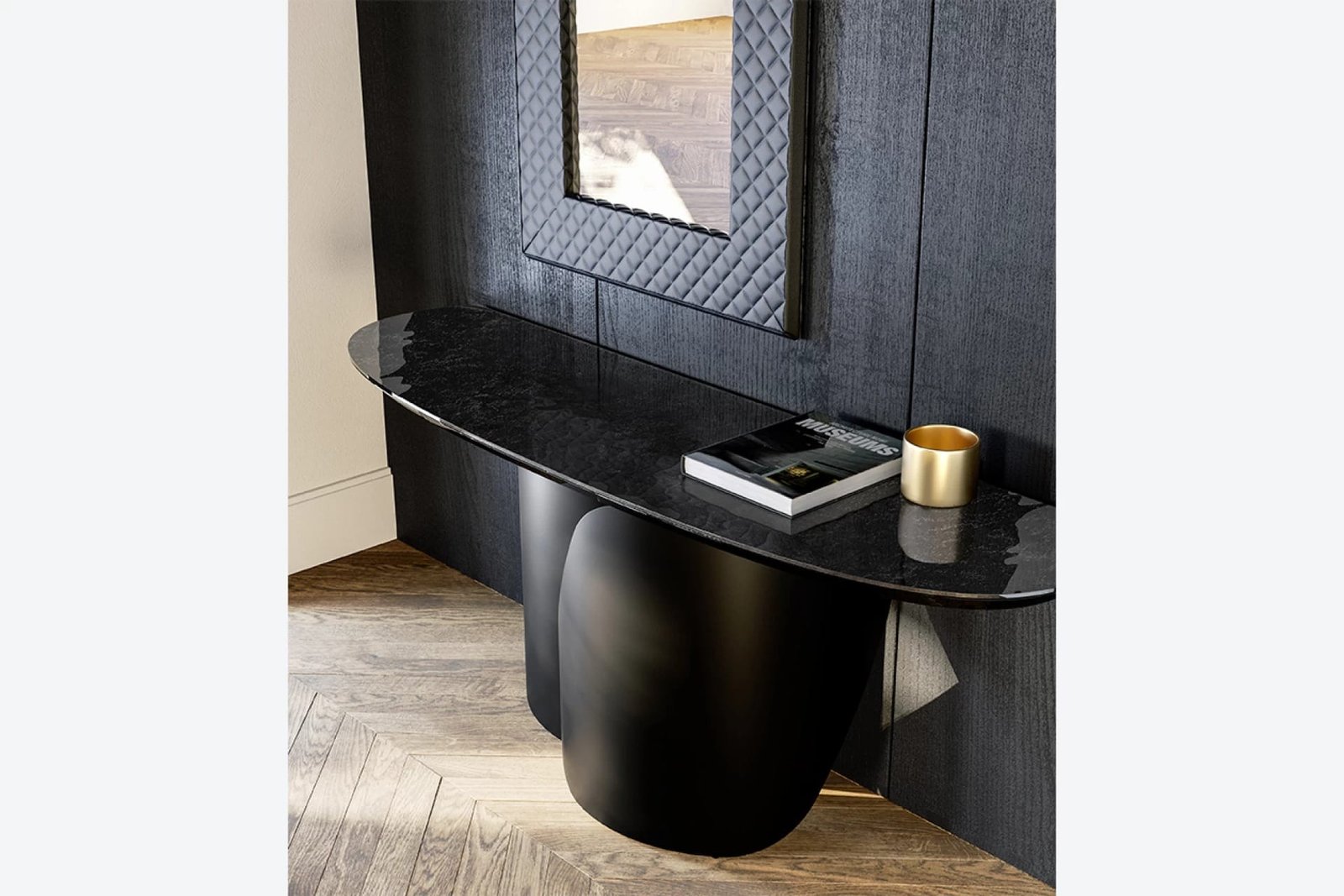 Onda With Glass Top Console Table By Eforma - Image 3