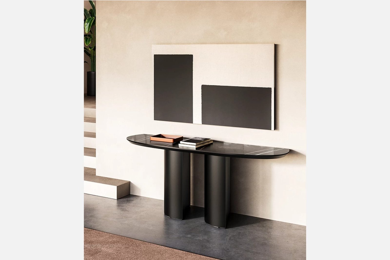 Plai With Ceramic Top Console Table By Eforma - Image 2