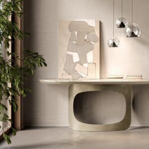 Polifemo With Glass Top Console Table By Eforma