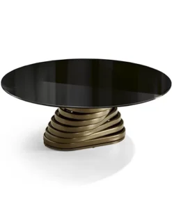 Rotolo Low With Glass Top Coffee Table By Eforma