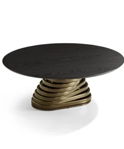 Rotolo Low With Wood Top Coffee Table By Eforma