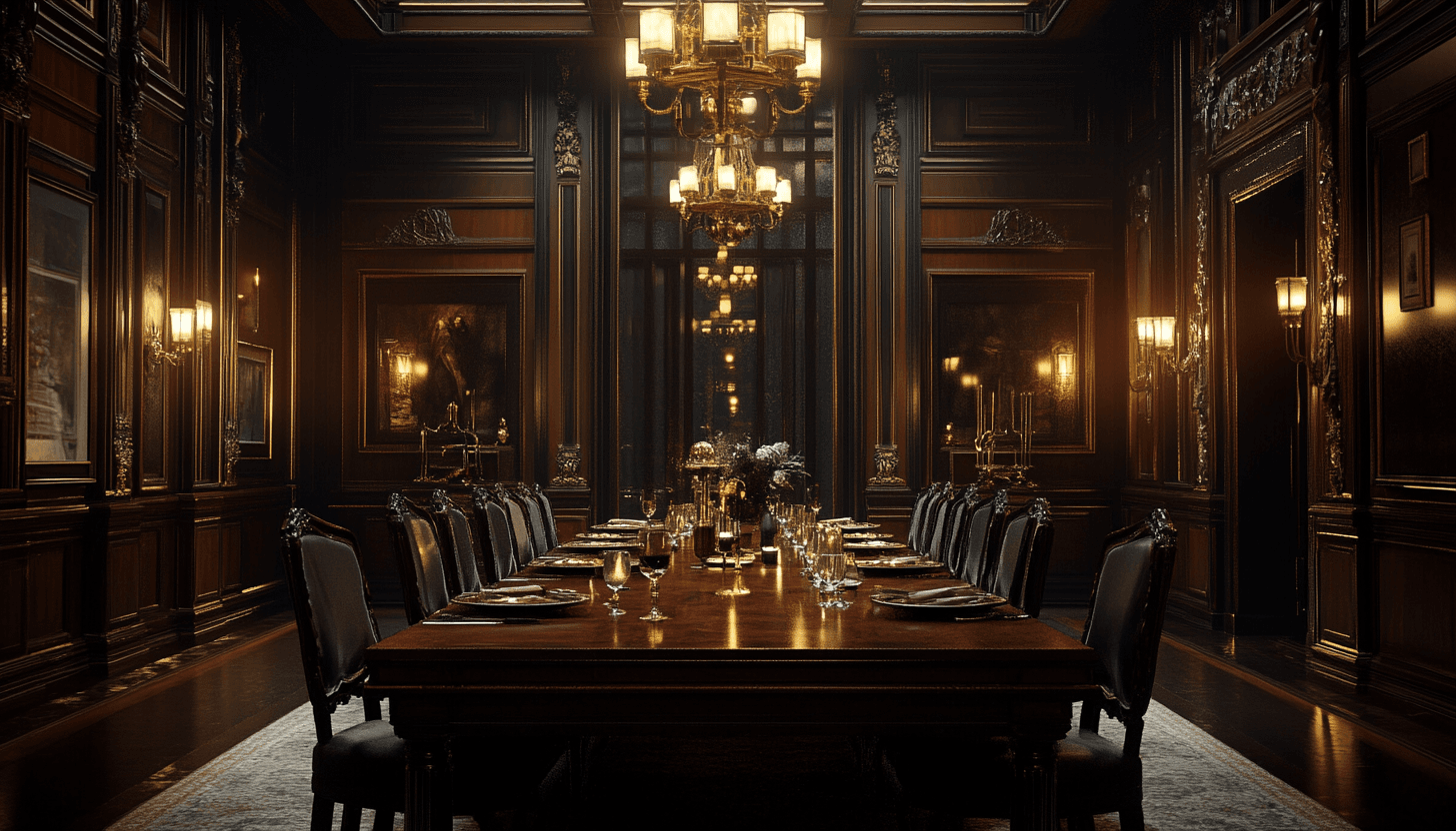 Dark wood classic dining furniture with ornate chairs for luxury home interiors for a Lagos or Abuja luxury home.