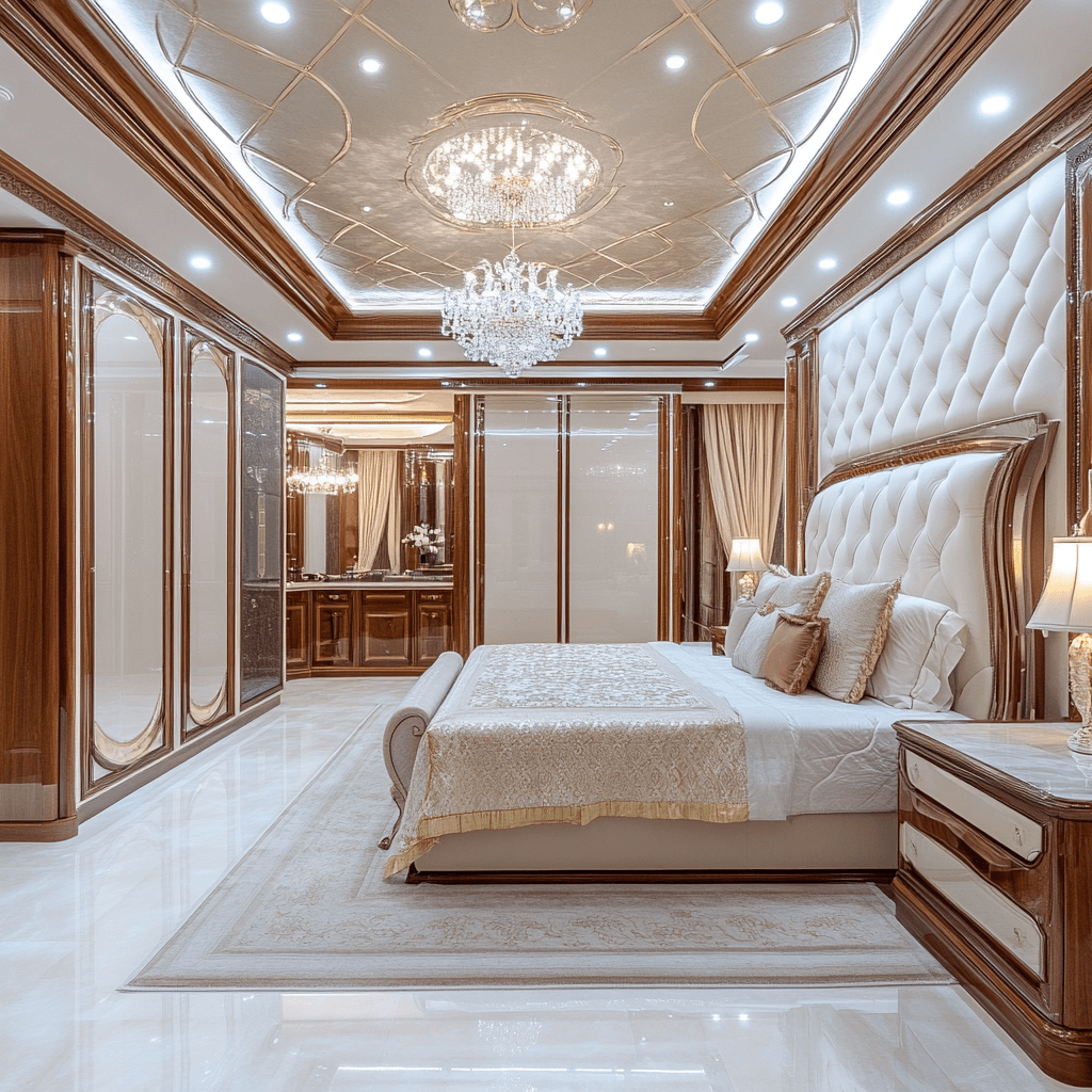 Bespoke bedroom interior design with elegant furniture and lighting for a Lagos or Abuja luxury home.