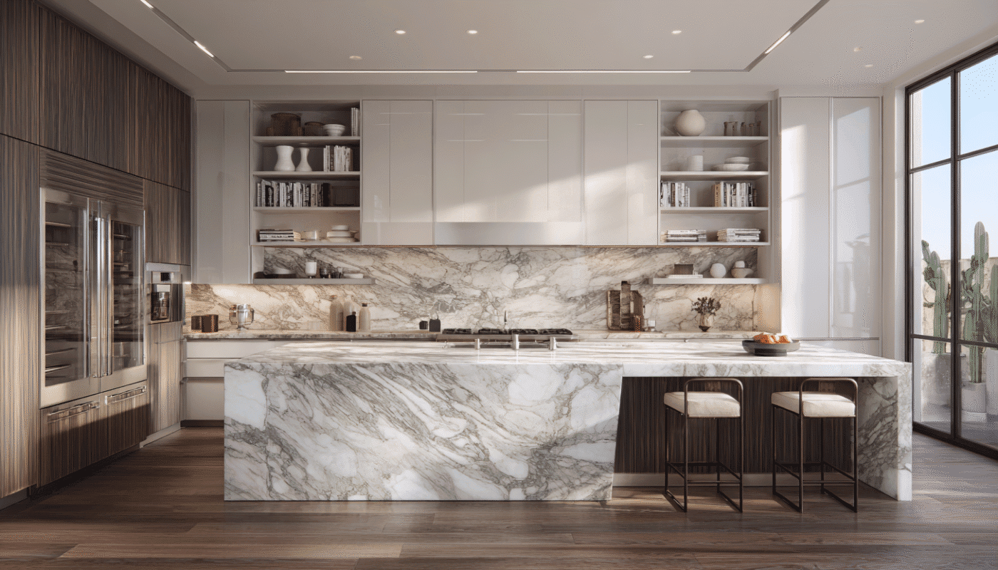 Elegant kitchen with luxury cabinets designed to elevate the space with modern style.