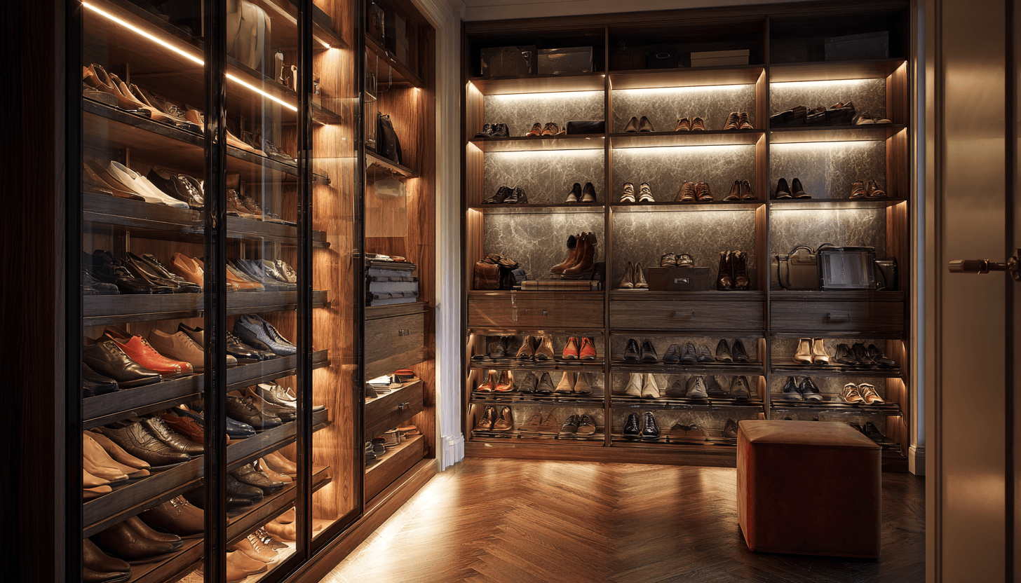 Creative and space efficient wardrobe storage ideas for luxurious bedrooms for a Lagos or Abuja luxury home.