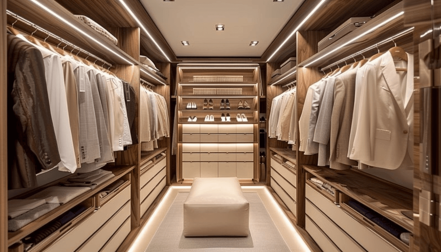 Spacious bedroom with modern wardrobe and stylish interior for a Lagos or Abuja luxury home.