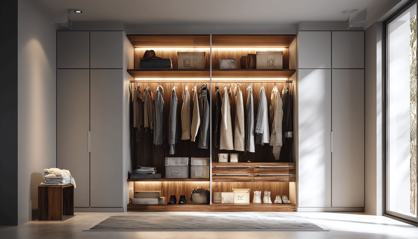 Affordable luxury wardrobe ideas for stylish, budget conscious bedrooms for a Lagos or Abuja luxury home.